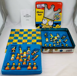 Simpsons Chess Set in Tin - 2000 - Cardinal - Great Condition