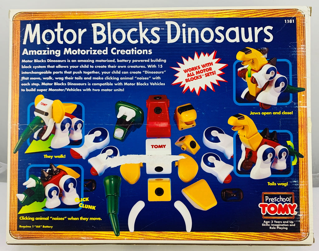 Motor Blocks Dinosaurs - TOMY - 1995 - Great Condition