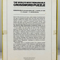 The Worlds Most Remarkable Crossword Puzzle - 1975 - Springbok - Great Condition