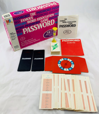 1986 Password Game 25th Edition by Milton Bradley Complete Good Condition