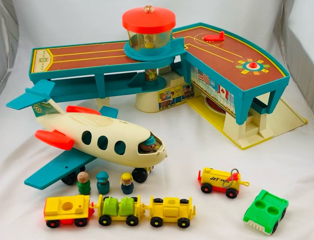 Family Airport Playset Fisher Price Airport 1972 Vintage 1972