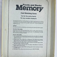 Memory Game Fronts and Backs - 1980 - Milton Bradley - Very Good Condition