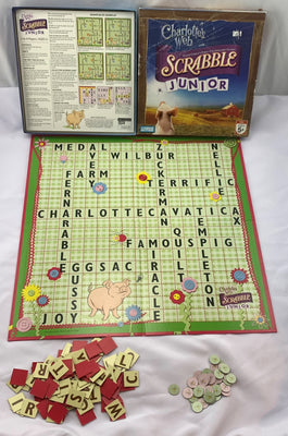 Scrabble Junior Charlottes Web Game - 2006 - Hasbro - Great Condition