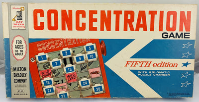 Concentration Game 5th Edition - 1962 - Milton Bradley - Great Condition
