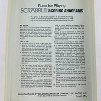 Scrabble Scoring Anagrams Game - 1975 - Selchow & Righter - Great Condition