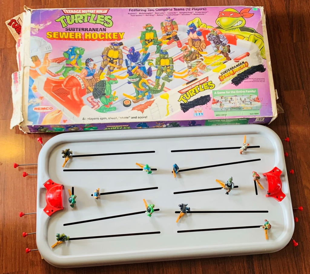 TMNT Teenage Mutant Ninja Turtles Sewer Hockey Game - 1990 - Remco - Very Good Condition