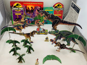 Jurassic Park Tyrannosaurus Rex, Triceratops, and Velociraptors 3D Puzzles  - 1993 - Milton Bradley - Very Good Condition