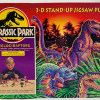 Jurassic Park Tyrannosaurus Rex, Triceratops, and Velociraptors 3D Puzzles  - 1993 - Milton Bradley - Very Good Condition