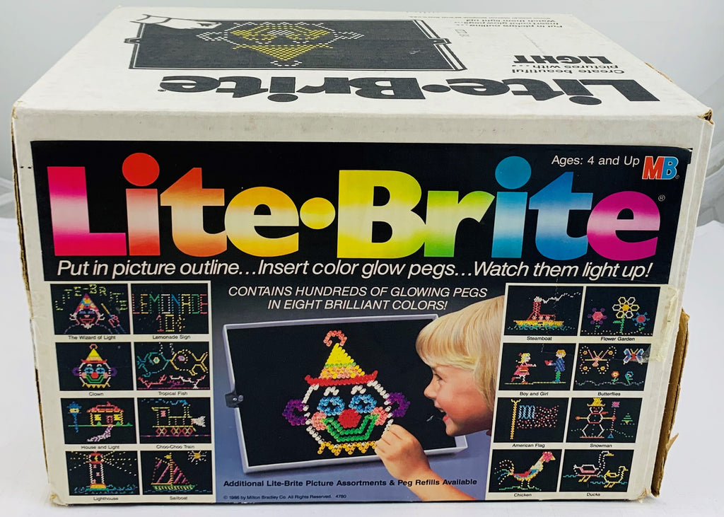 Lite Brite - 1984 - 10+ Unpunched Sheets - 200+ Pegs - Working - Very Good Condition