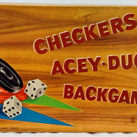 Backgammon, Checkers, & Acey Ducey - 1958 - Milton Bradley - Very Good Condition