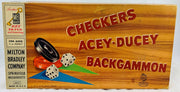 Backgammon, Checkers, & Acey Ducey - 1958 - Milton Bradley - Very Good Condition