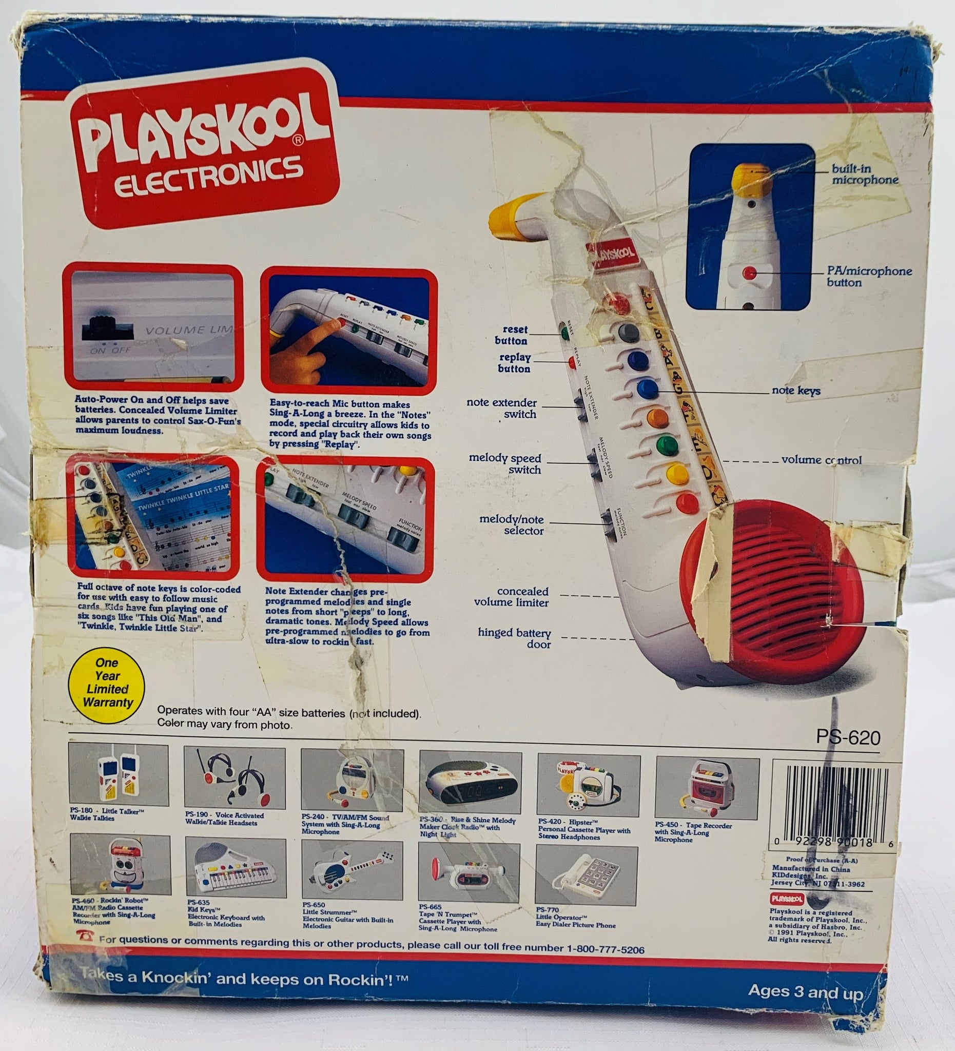 Sax-O-Fun Saxophone - Playskool - Working - Great Condition - 1986 ...