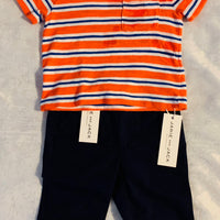 NWT New Janie and Jack 3-6 Months Blue & Orange Short Sleeve T-Shirt and Pants