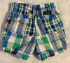 NWT New Janie and Jack 3-6 Months Green Blue Plaid Shorts