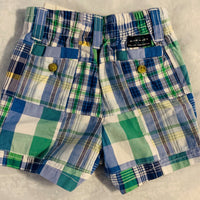 NWT New Janie and Jack 3-6 Months Green Blue Plaid Shorts