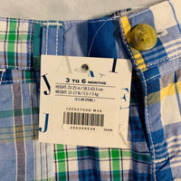 NWT New Janie and Jack 3-6 Months Green Blue Plaid Shorts