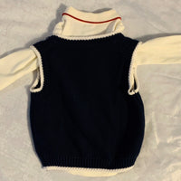 NWT New Janie and Jack 0-3 Months White Long Sleeve Polo with Vest