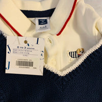 NWT New Janie and Jack 0-3 Months White Long Sleeve Polo with Vest