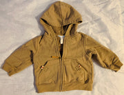 Janie and Jack 12-18 Months Brown Cotton Zipper Hoodie Coat