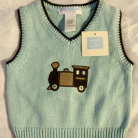 NWT New Janie and Jack 3-6 Months Blue Train Vest