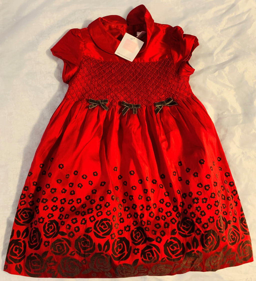 NWT New Janie and Jack 4T Red Rose Flower Bow Dress NWT New Janie and Jack 4T Red Rose Flower Bow Dress