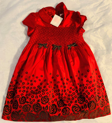 NWT New Janie and Jack 4T Red Rose Flower Bow Dress