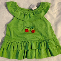 NWT New Gymboree 6-12 Months Green Strawberry Sleeveless Top