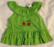 NWT New Gymboree 6-12 Months Green Strawberry Sleeveless Top