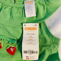 NWT New Gymboree 6-12 Months Green Strawberry Sleeveless Top