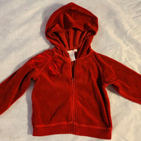 Janie and Jack 12-18 Months Red Bow Zipper Coat Hoodie