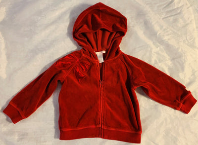 Janie and Jack 12-18 Months Red Bow Zipper Coat Hoodie