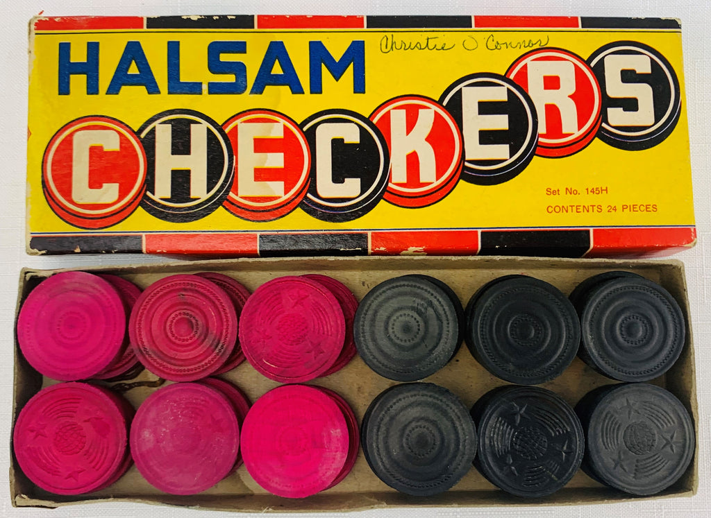 Wood Checkers - Halsam - Good Condition