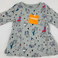 NWT New Gymboree 6-12 Months Gray Kitty Cat Long Sleeve Top
