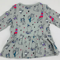 NWT New Gymboree 6-12 Months Gray Kitty Cat Long Sleeve Top