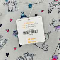 NWT New Gymboree 6-12 Months Gray Kitty Cat Long Sleeve Top