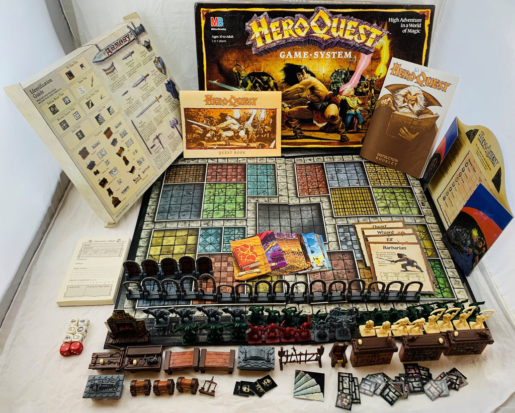 Vintage 1990 Heroquest by Milton Bradley Complete Set 