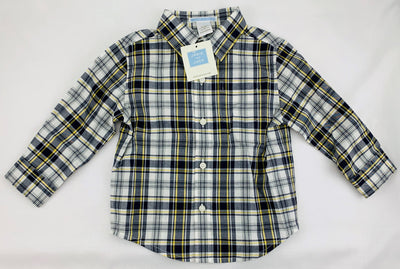 NWT New Janie and Jack 18-24 Months Blue, Yellow, and White Plaid Button Shirt