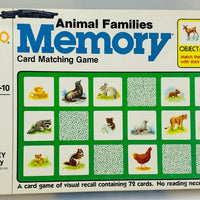 Memory Animal Families Game - 1980 - Milton Bradley - Great Condition
