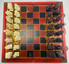 Chess Set 23" x 23" x 3" - Vintage - Hand Carved - Great Condition