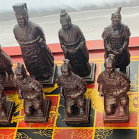 Chess Set 23" x 23" x 3" - Vintage - Hand Carved - Great Condition