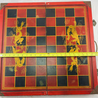 Chess Set 23" x 23" x 3" - Vintage - Hand Carved - Great Condition