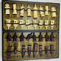 Chess Set 23" x 23" x 3" - Vintage - Hand Carved - Great Condition
