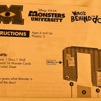 Who's Behind The Door Game? Monsters University - 2013 - Spin Master - Great Condition