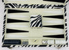 Backgammon Game 14.75" x 9.5" - Zebra Black and White - Complete - Great Condition
