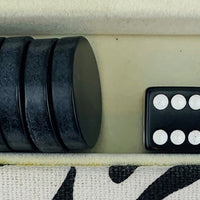 Backgammon Game 14.75" x 9.5" - Zebra Black and White - Complete - Great Condition