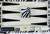Backgammon Game 14.75" x 9.5" - Zebra Black and White - Complete - Great Condition