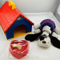 Pound Puppies Pups Pad with Pup, Bowl, Bone - 1986 - Great Condition