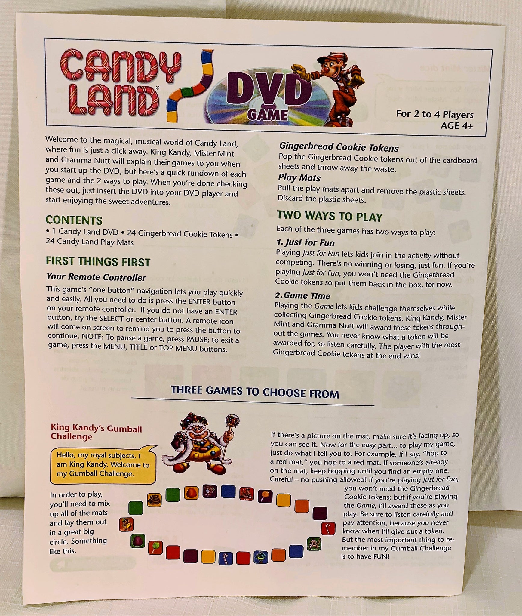 Candy Land DVD Game 2005 Milton Bradley Great Condition Mandi's