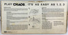 Chaos Game - 1970 - Lakeside - Very Good Condition