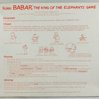 Babar King of Elephants Game - 1978 - Parker Brothers - Great Condition